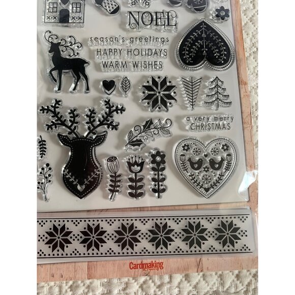 Cardmaking Papercraft Scandi Christmas Stamp Snowflake Embossing Folder - New - Picture 2 of 12